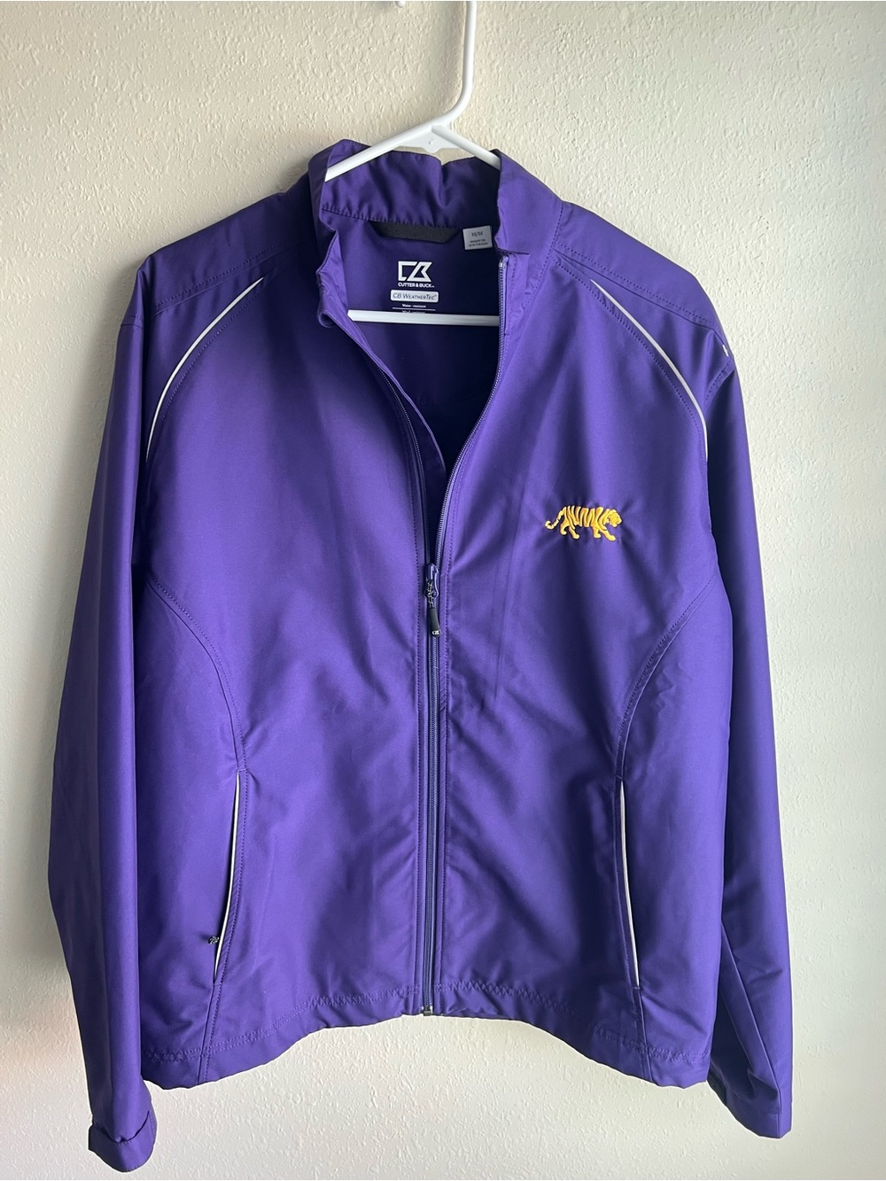 Cutter & Buck Purple WeatherTec Jacket with White Logo